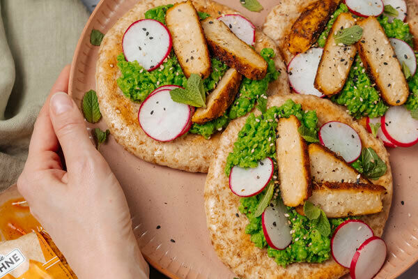 Erbsen-Pitas mit die OHNE Filet