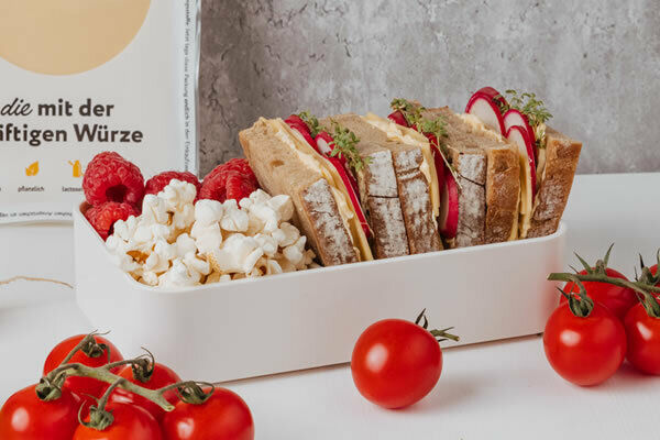 Poppiges Pausenbrot